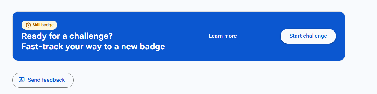 Screenshot of the blue 'Start challenge' banner on the lab page.